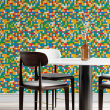 Load image into Gallery viewer, Geometric Lego Peel & Stick Wallpaper N014123
