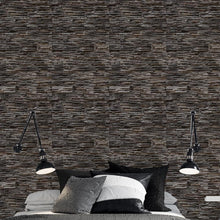 Load image into Gallery viewer, Black Stone Peel & Stick Wallpaper NP070