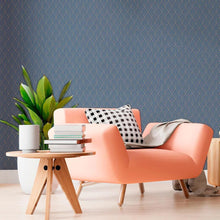 Load image into Gallery viewer, Luxury Blue Art Deco Peel & Stick Wallpaper N010016