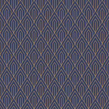 Load image into Gallery viewer, Luxury Blue Art Deco Peel & Stick Wallpaper N010016