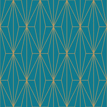 Load image into Gallery viewer, Luxury Blue Art Deco Peel & Stick Wallpaper N010021