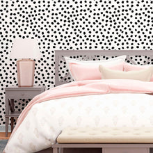 Load image into Gallery viewer, Polka Dots B&W Peel & Stick Wallpaper N010168