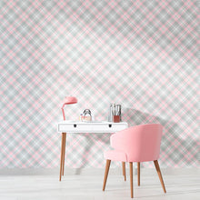 Load image into Gallery viewer, Pink Plaid Peel & Stick Wallpaper N010191