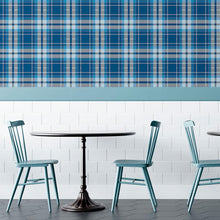 Load image into Gallery viewer, Plaid Blue Peel & Stick Wallpaper N010192
