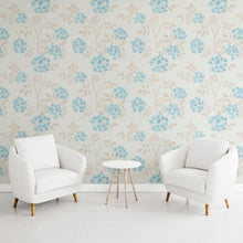 Load image into Gallery viewer, Floral Blue Peel & Stick Wallpaper N011068