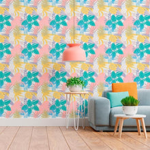 Load image into Gallery viewer, Tropical Leaves Peel & Stick Wallpaper N011105