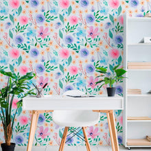 Load image into Gallery viewer, Watercolor Floral Peel & Stick Wallpaper N011127