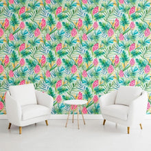 Load image into Gallery viewer, Tropical Leaves Peel & Stick Wallpaper N011139