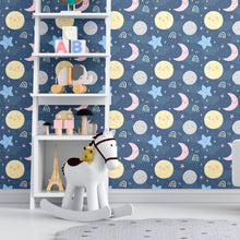 Load image into Gallery viewer, Childlike Night Sky Peel & Stick Wallpaper N012020