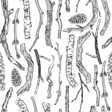 Load image into Gallery viewer, Dry Branches and Pine Cones Peel & Stick Wallpaper N012030