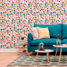 Load image into Gallery viewer, Floral Dots and Chevron Peel & Stick Wallpaper N012046
