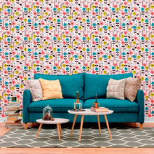 Load image into Gallery viewer, Floral Dots and Chevron Peel & Stick Wallpaper N012046
