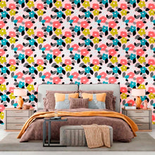 Load image into Gallery viewer, Floral Dots and Chevron Peel & Stick Wallpaper N012047