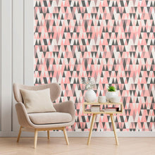 Load image into Gallery viewer, Pink Geometric Peel & Stick Wallpaper N012075