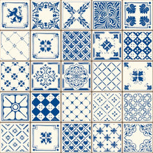 Load image into Gallery viewer, Delft Tile Blue Peel & Stick Wallpaper N012122
