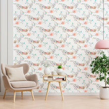 Load image into Gallery viewer, Watercolor Flowers and Leaves Peel & Stick Wallpaper N012148