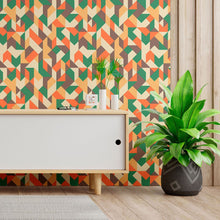 Load image into Gallery viewer, Abstract Geometric Shapes Floral Peel & Stick Wallpaper N013005