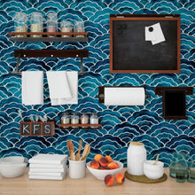 Load image into Gallery viewer, Geometric Wave Peel & Stick Wallpaper N013035