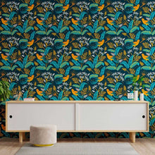 Load image into Gallery viewer, Leaves and Birds Peel & Stick Wallpaper N013042
