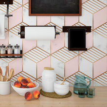 Load image into Gallery viewer, Geometric Marble Peel & Stick Wallpaper N013143