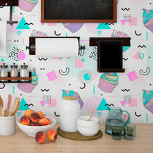 Load image into Gallery viewer, Teen Geometric Cupcakes Peel & Stick Wallpaper N013145