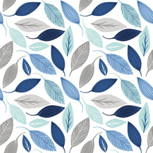 Load image into Gallery viewer, Blue Leaves Peel & Stick Wallpaper N013211