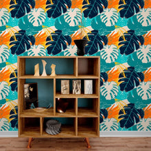 Load image into Gallery viewer, Tropical Leaves Peel & Stick Wallpaper N013241