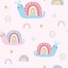 Load image into Gallery viewer, Childlike Rainbow Snails Peel & Stick Wallpaper N014044