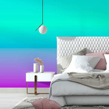 Load image into Gallery viewer, Blue Green Purple Gradient Peel & Stick Wallpaper N014077