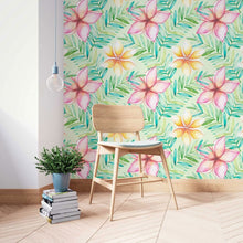 Load image into Gallery viewer, Floral Watercolor Leaves Peel & Stick Wallpaper N014192