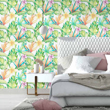 Load image into Gallery viewer, Floral Watercolor Leaves Peel & Stick Wallpaper N014193
