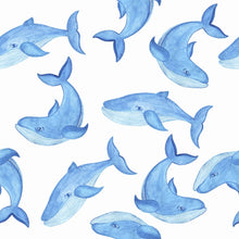 Load image into Gallery viewer, Watercolor Whales Peel & Stick Wallpaper N014206