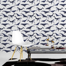 Load image into Gallery viewer, Whales in the Sea Peel & Stick Wallpaper N015074