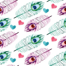 Load image into Gallery viewer, Peacock Feathers Watercolor Peel & Stick Wallpaper N015080