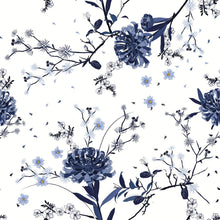 Load image into Gallery viewer, Floral Blue Peel & Stick Wallpaper N015094