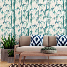 Load image into Gallery viewer, Leaves Bamboo Watercolor Peel & Stick Wallpaper N015107