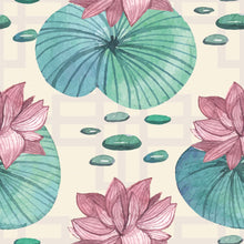 Load image into Gallery viewer, Watercolor Lotus Flowers Peel & Stick Wallpaper N015108