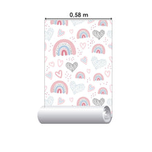 Load image into Gallery viewer, Rainbows Hearts Peel & Stick Wallpaper N015126