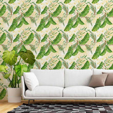 Load image into Gallery viewer, Tropical Leaves Peel & Stick Wallpaper N015199