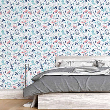 Load image into Gallery viewer, Leaves Blue Peel & Stick Wallpaper N015211