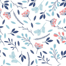 Load image into Gallery viewer, Leaves Blue Peel & Stick Wallpaper N015211