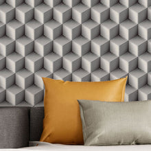 Load image into Gallery viewer, Geometric Gray Peel & Stick Wallpaper N09103