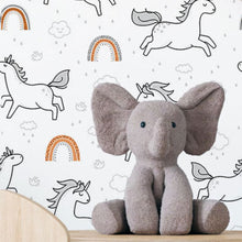 Load image into Gallery viewer, Childlike Raindrops and Rainbows Peel & Stick Wallpaper N016033