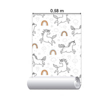 Load image into Gallery viewer, Childlike Raindrops and Rainbows Peel & Stick Wallpaper N016033