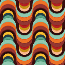 Load image into Gallery viewer, Abstract Waves Retro Peel & Stick Wallpaper N016066