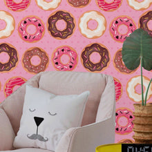 Load image into Gallery viewer, Donuts Polka Dots Pink Peel & Stick Wallpaper N017040