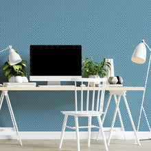 Load image into Gallery viewer, Blue Polka Dots White Peel & Stick Wallpaper N04030