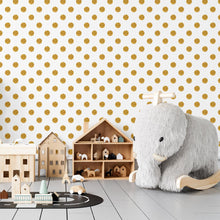 Load image into Gallery viewer, Golden Glitter Polka Dots Peel & Stick Wallpaper N04033