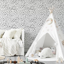 Load image into Gallery viewer, B&W Hand Draw Polka Dots Peel & Stick Wallpaper N04035