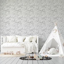 Load image into Gallery viewer, B&W Hand Draw Polka Dots Peel & Stick Wallpaper N04035